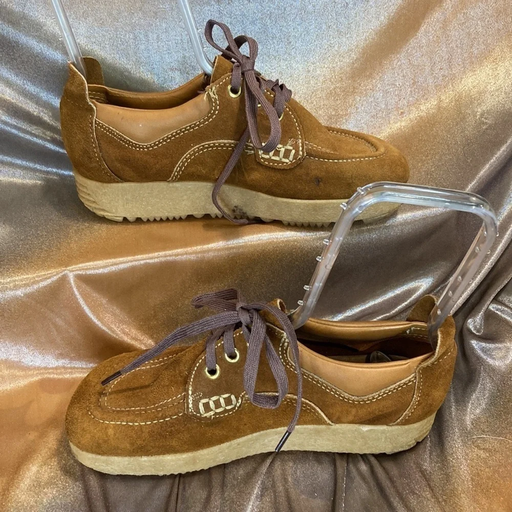 1970’s brown leather Sears vintage casual chukkas size 5.5. Few‎ scrapes. Fc 2